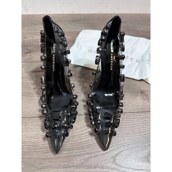 Good American Jeweled Emma Heel smoke new 7 - Picture 3 of 13